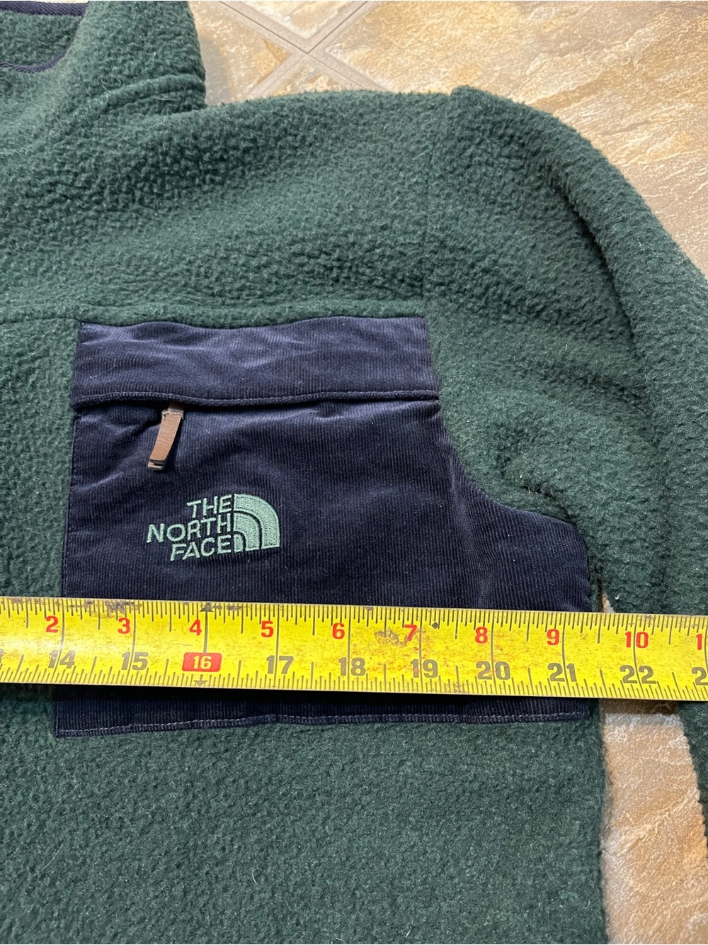 The North Face Sherpa Fleece Jacket Men’s Large Scarab Green Snap Button - Picture 6 of 7
